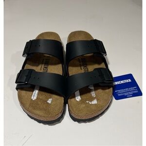 Birkenstock Arizona Birko-Flor Slide Sandal Black Women Size 6 NWT